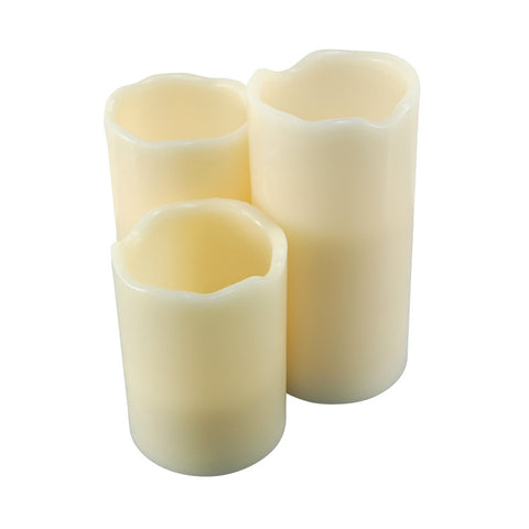 Flameless Vanilla Scented Candle Set (3)